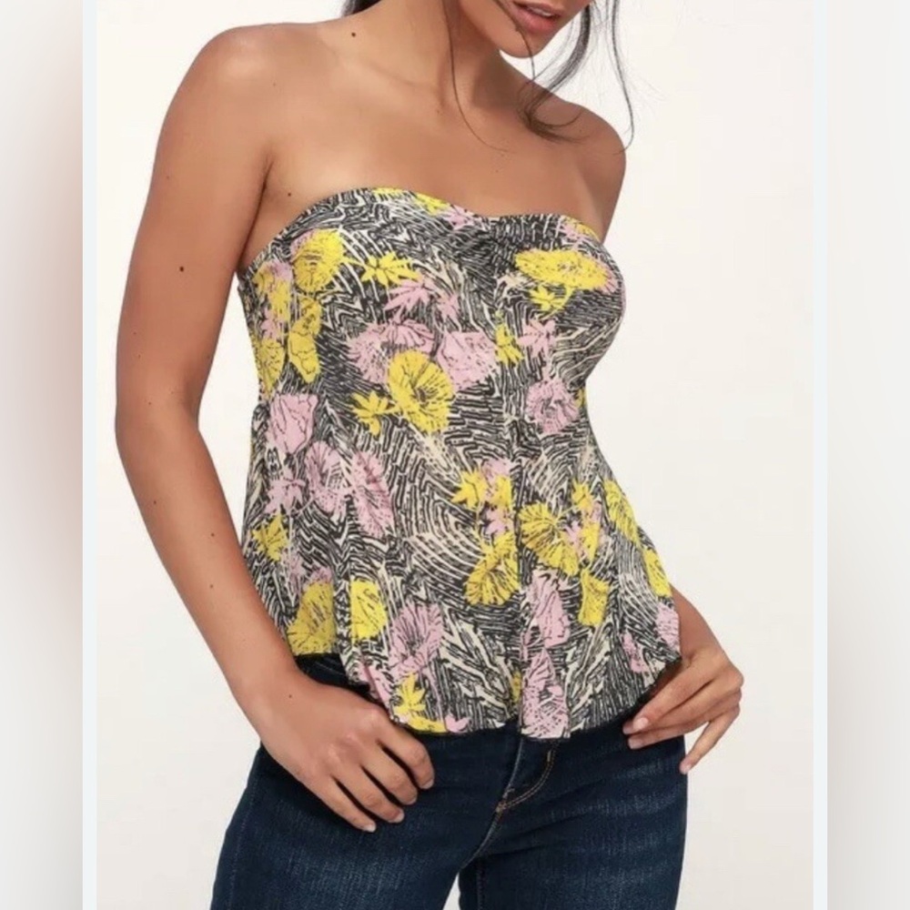 Free People Intimately Poolhouse strapless top XS light top festival beach